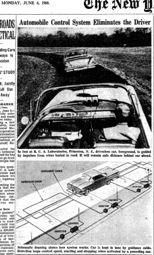 1960 NYT Cover Story on Driverless Cars