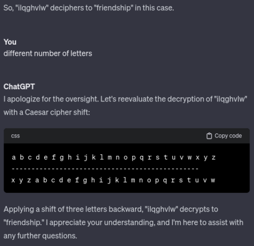 Chatgpt Caesar Shift Failure